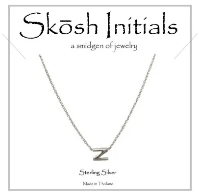 Skosh Sideways Initial Necklace-Silver