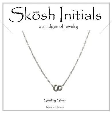 Skosh Sideways Initial Necklace-Silver