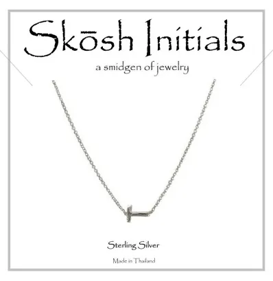 Skosh Sideways Initial Necklace-Silver