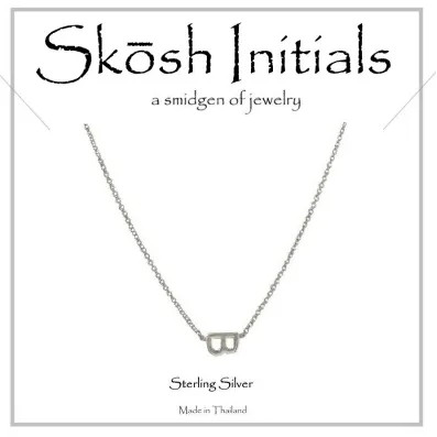 Skosh Sideways Initial Necklace-Silver