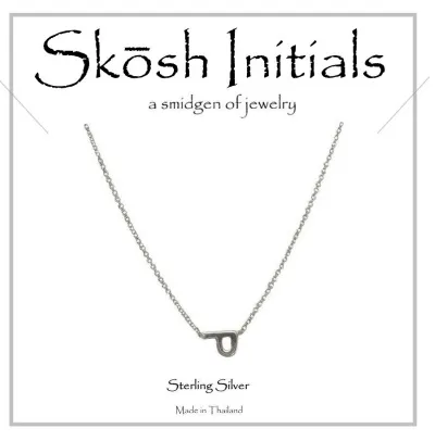 Skosh Sideways Initial Necklace-Silver