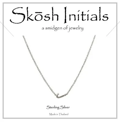 Skosh Sideways Initial Necklace-Silver