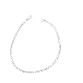 Sterling Silver Flat Marina Anklet -