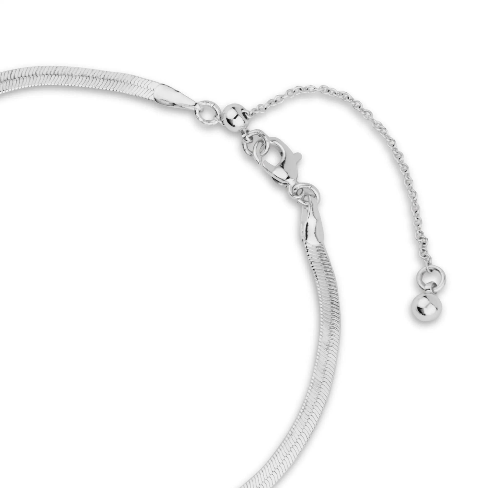 Sterling Silver-Plated Omega Anklet