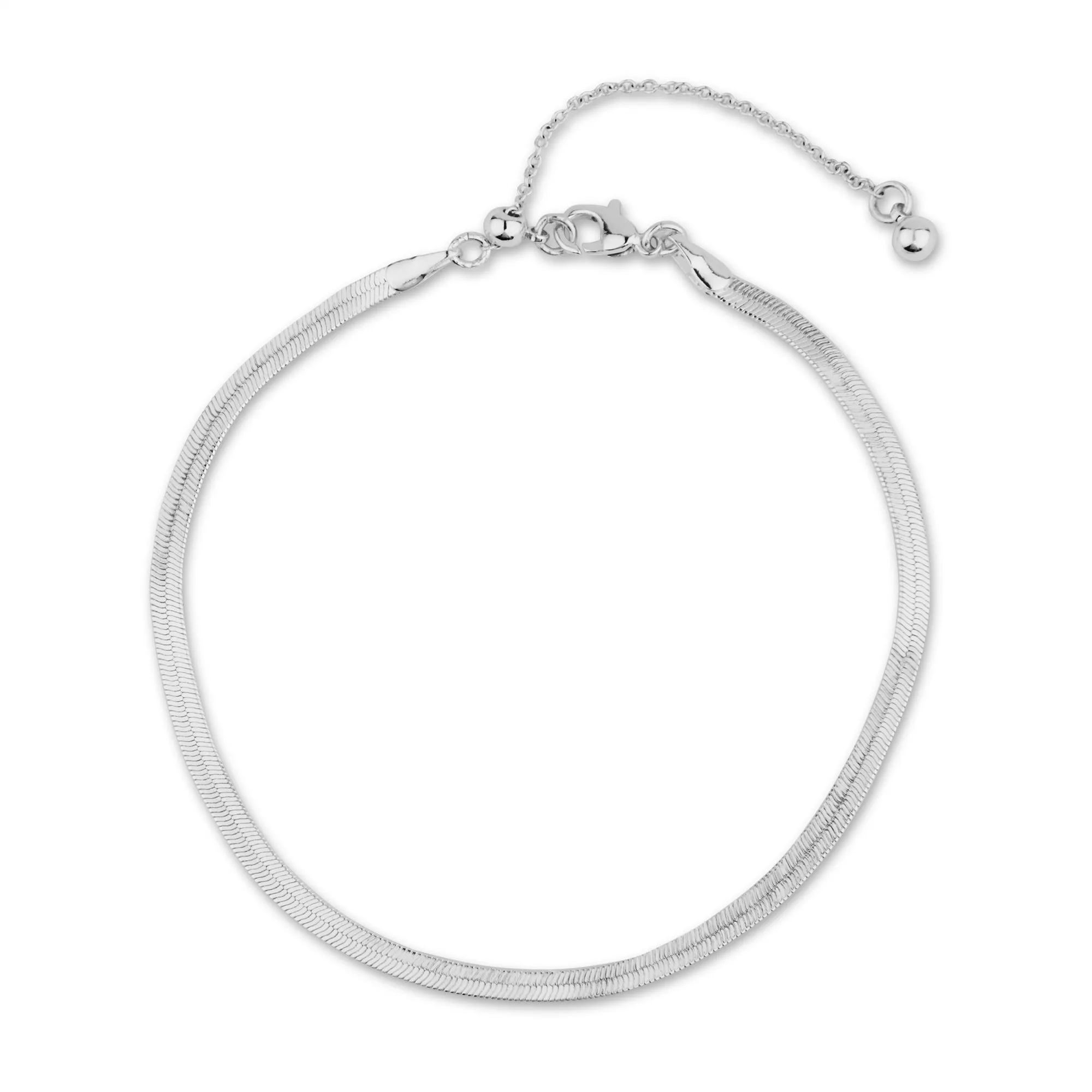 Sterling Silver-Plated Omega Anklet