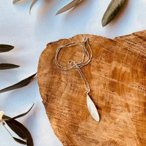 Sterling Silver - Single Olive Leaf Necklace