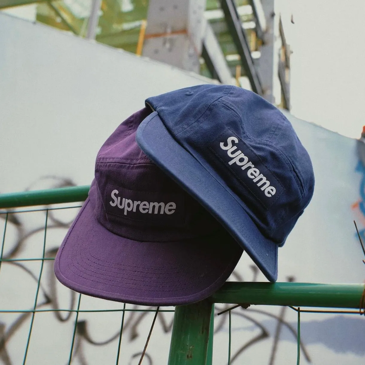 Supreme Washed Chino Twill Camp Cap Navy