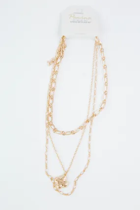 Talia Clover Layered Necklace, Gold