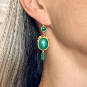 Victorian Malachite Drop Earrings