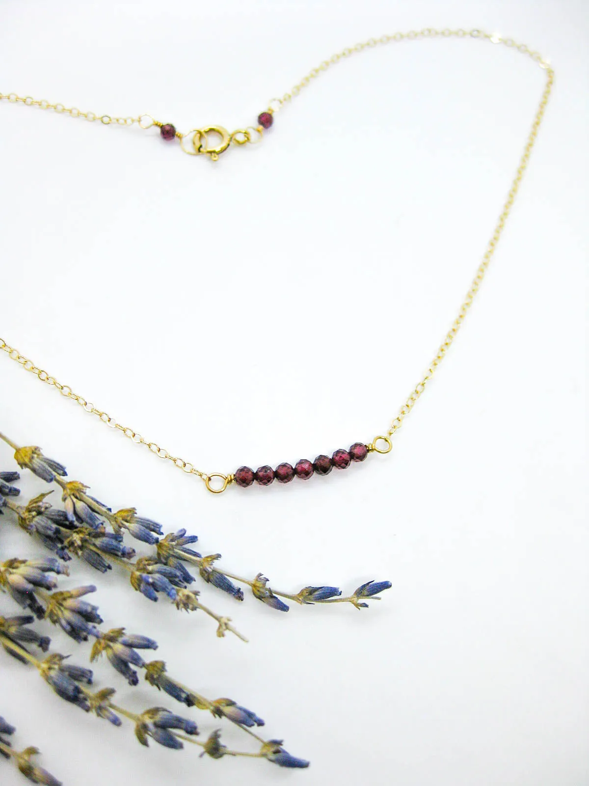 Violet: Garnet Choker - n622