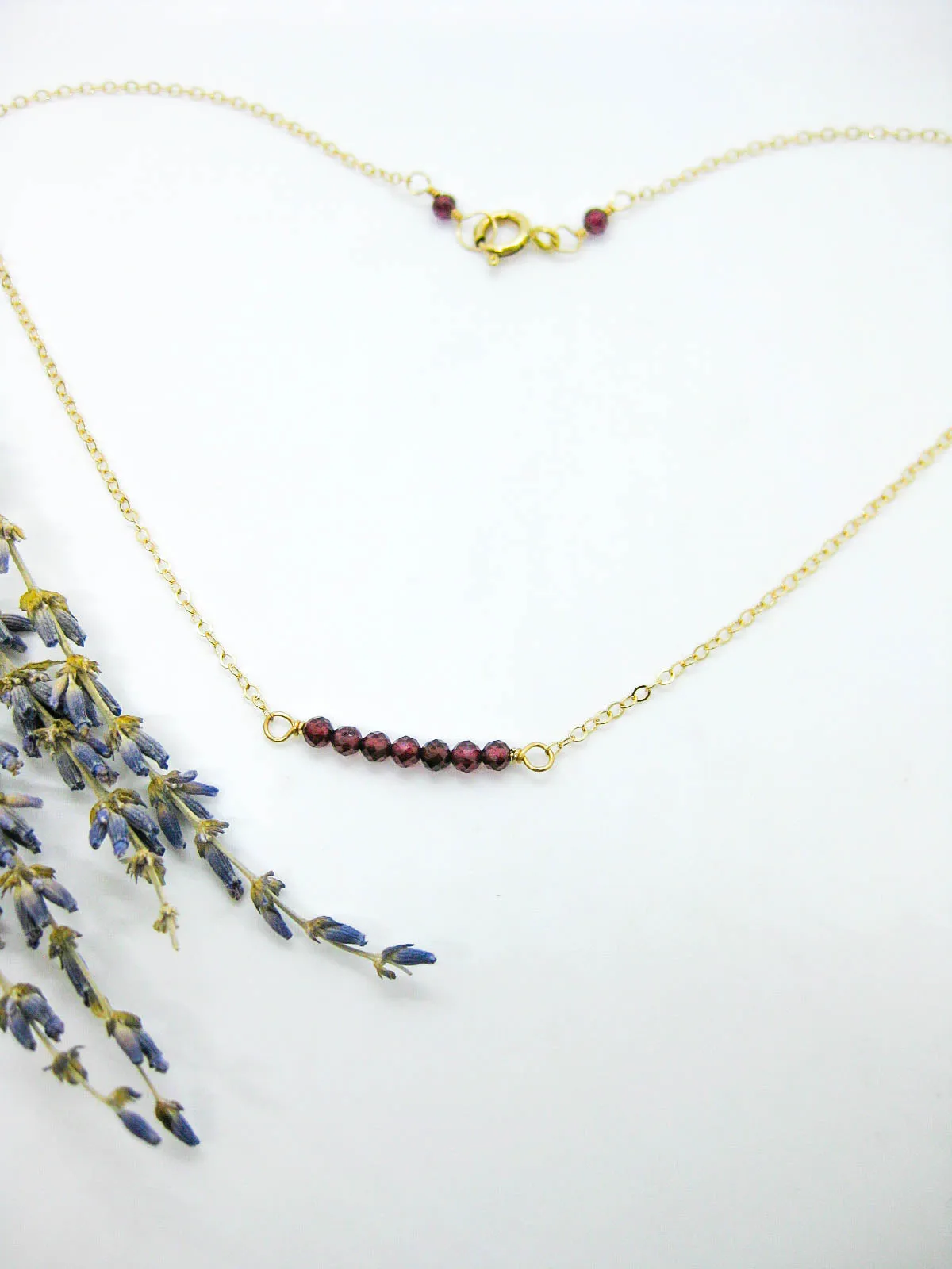 Violet: Garnet Choker - n622