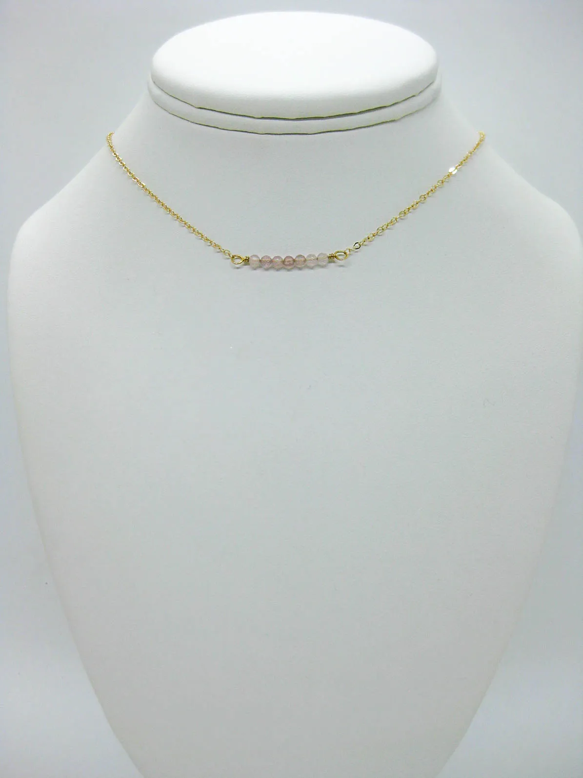 Violet: Rose Quartz Choker - n637