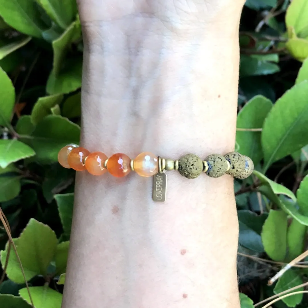 Vitality Carnelian Essential Oil Diffuser Bracelet - Aromatherapy Bracelet