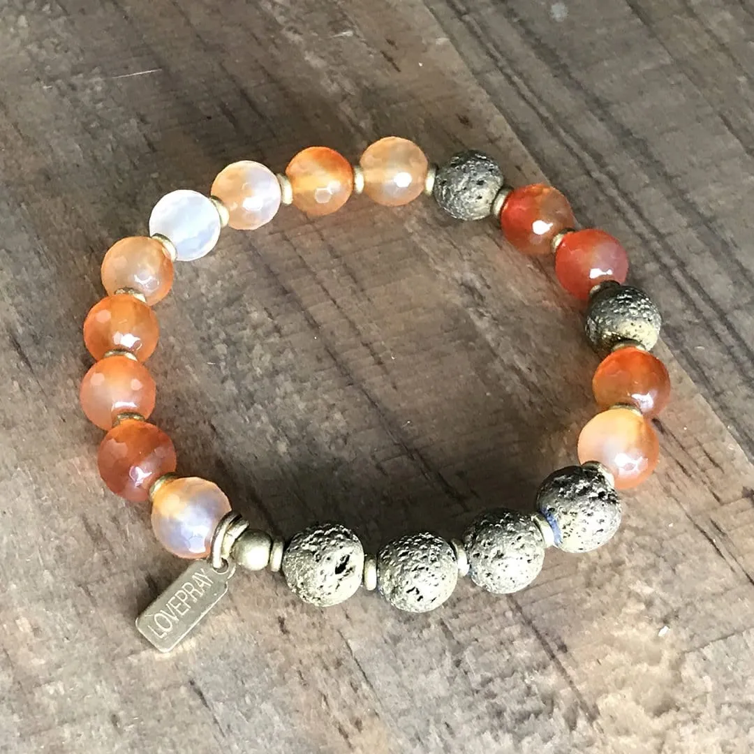 Vitality Carnelian Essential Oil Diffuser Bracelet - Aromatherapy Bracelet