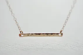 Wholesale Gold Hammered Bar Necklace, Horizontal Bar Necklace, Dainty Hammered Bar, Sideways Bar Necklace, Gold Bar, Gold Bar Pendant