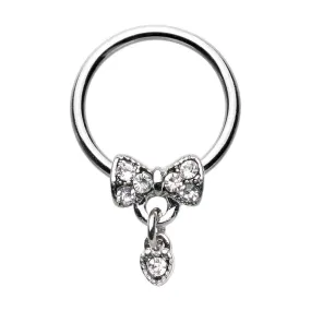 WILDKLASS Dainty Bow-Tie Dangle Steel Captive Bead Ring