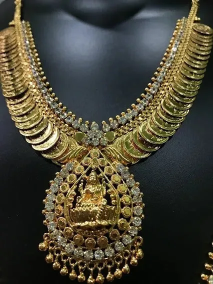 Women Gold Plated & Temple Coin Studded Handcrafted Layered Jewelry Set