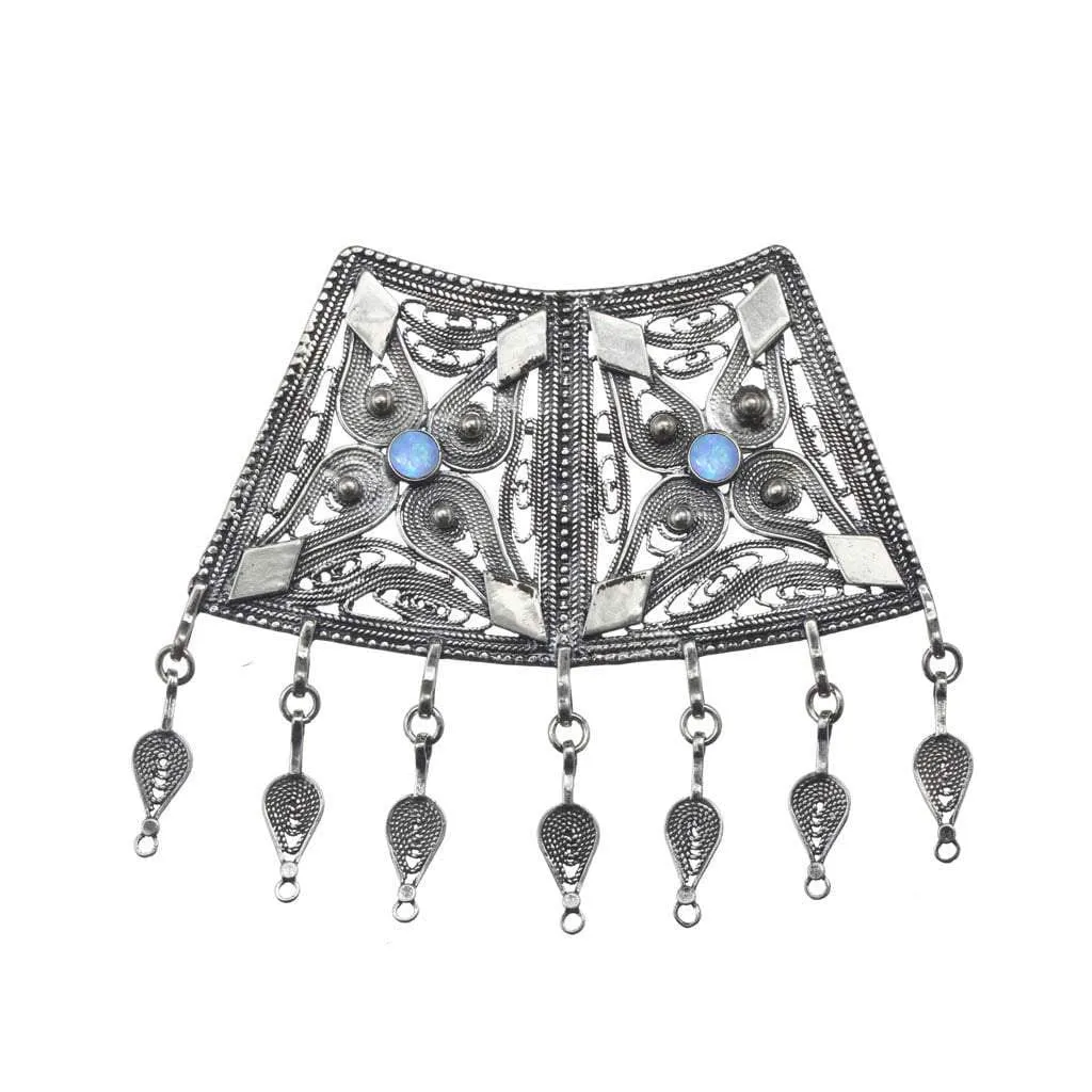 Yemenite jewelry silver chain and pendant Israeli jewelry filigree ethnic necklace for woman