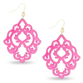 Zenzi Just Scroll With It Earrings Hot Pink