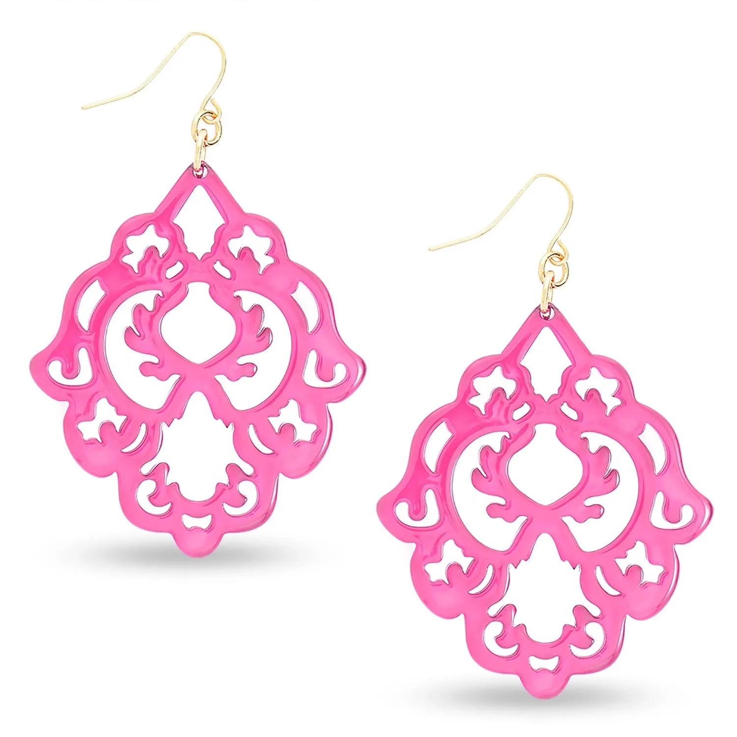 Zenzi Just Scroll With It Earrings Hot Pink